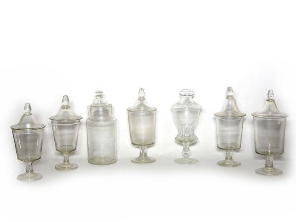 Six Blown Glass Vases, 19th Century