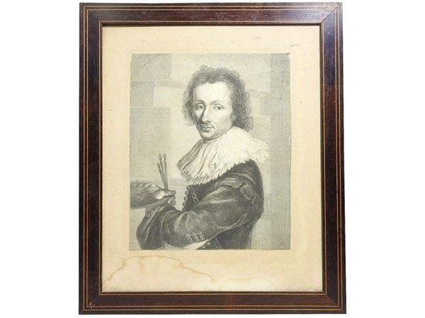 Portrait of a Painter, old engraving