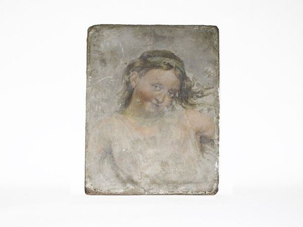 Painted Terracotta Plaque, mid 19th/early 20th Century