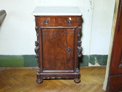 Comodino Impiallacciato in Piuma di Noce