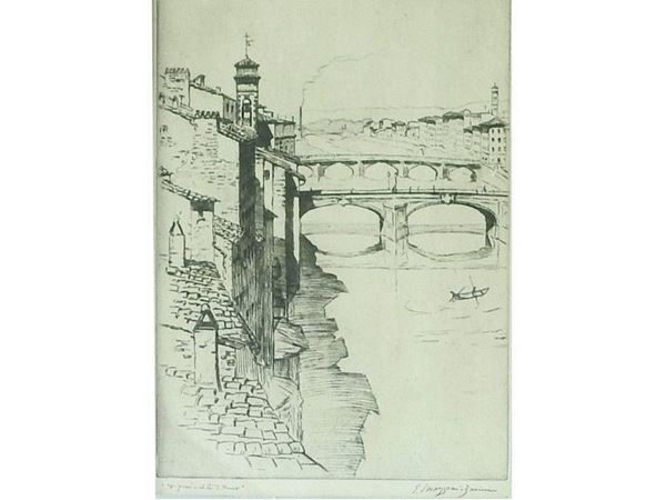 Florence View, etching