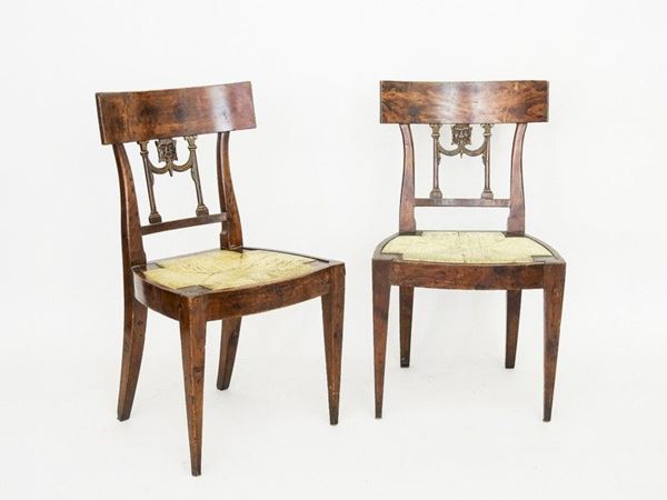 Pair of Cherrywood Chairs and a Set of Four Armchairs, early 19th Century