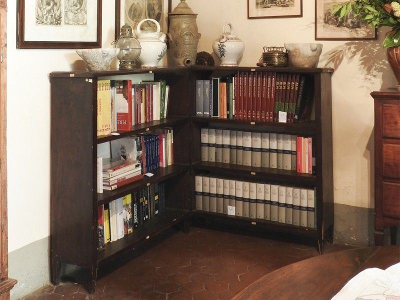 Libreria Bassa Angolare in Legno Tenero