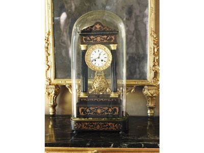 Orologio da Tavolo a Tempietto in Mogano