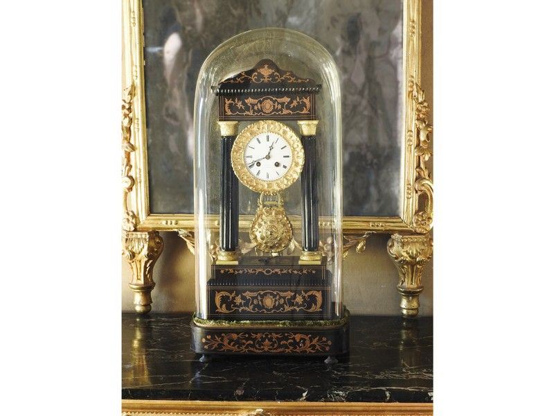 Orologio da Tavolo a Tempietto in Mogano