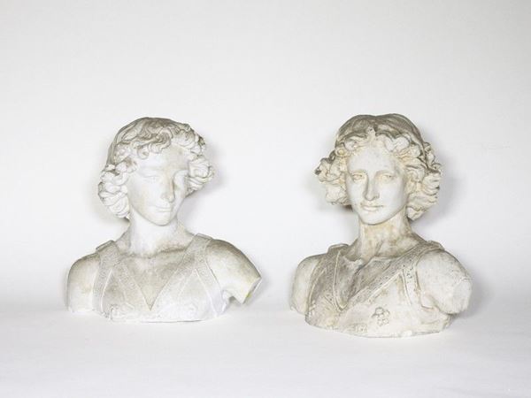 Two Gypsum Busts, late 19th Century