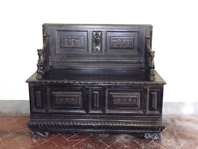 Panca da Ingresso in Legno Ebanizzato