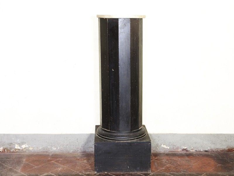 Colonna Porta Sculture in Legno Ebanizzato