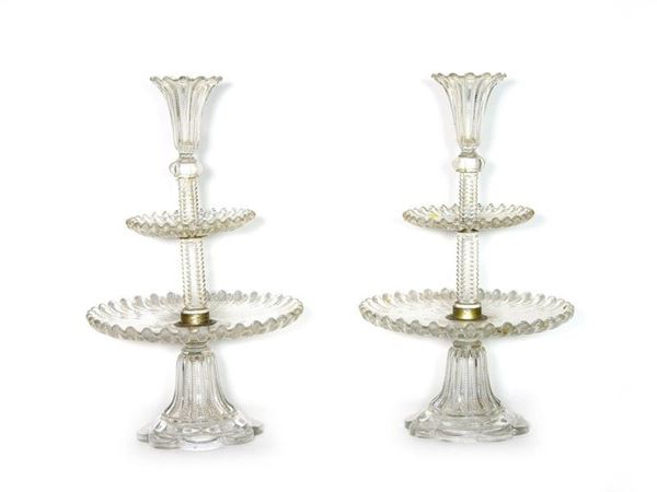 Pair of Glass Fruit Bowls, second half of 19th Century