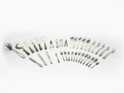 Lotto di Posate in Argento e Metallo Argentato