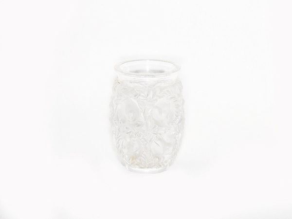 Clear and Frosted Glass Vase, France, Lalique