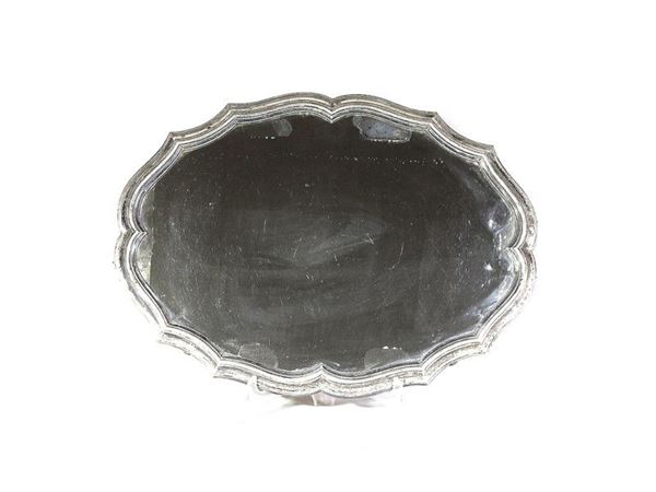 Oval Silver and Mirror Tray