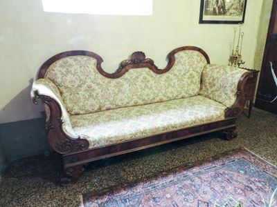 Divano in Noce e Radica di Noce