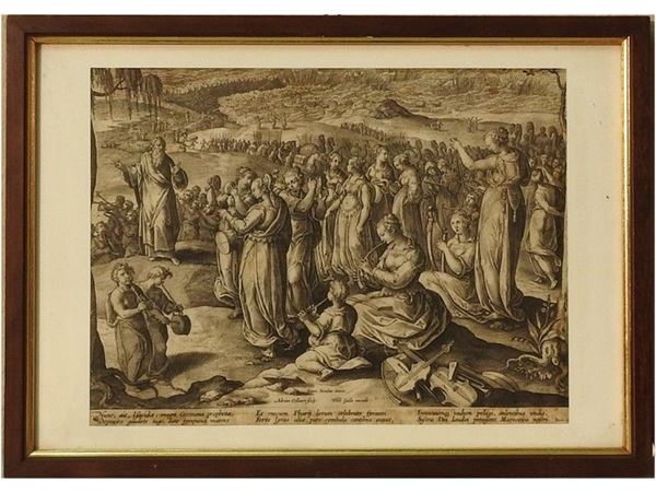 The Song of Moses and Miriam on the Red Sea, engraving
