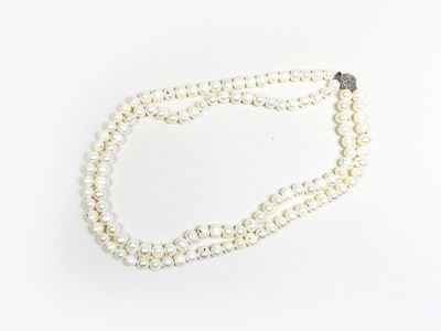 Collana a Due Fili in Perle D'acqua Dolce
