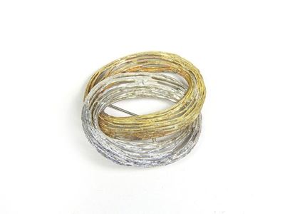 Spilla Bicolore in Oro a Basso Titolo Giallo e Bianco