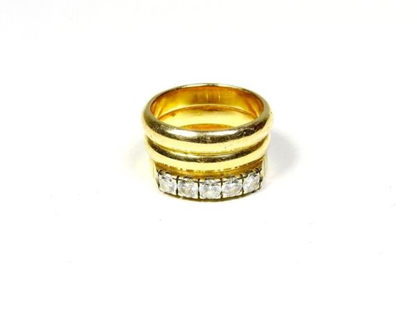 Triplice anello in oro giallo 18 kt