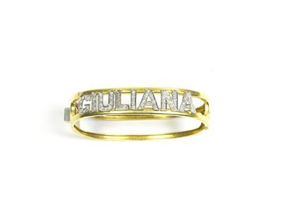 Bracciale Rigido in Oro Giallo e Bianco 18 Kt