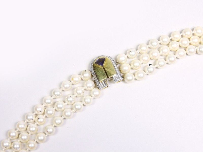 Collana a Tre Fili in Perle Coltivate