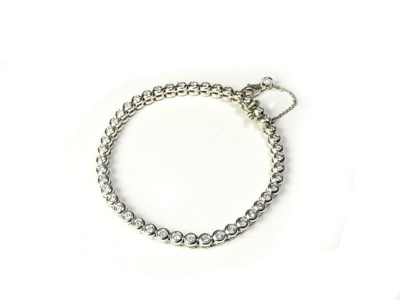Bracciale Tennis in Oro Bianco 18 Kt e Diamanti