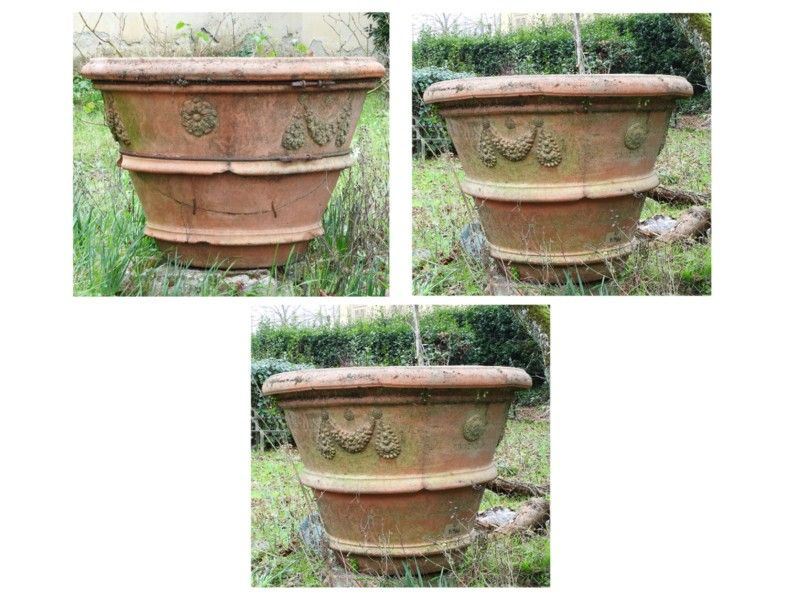 Tre Conche da Giardino in Terracotta