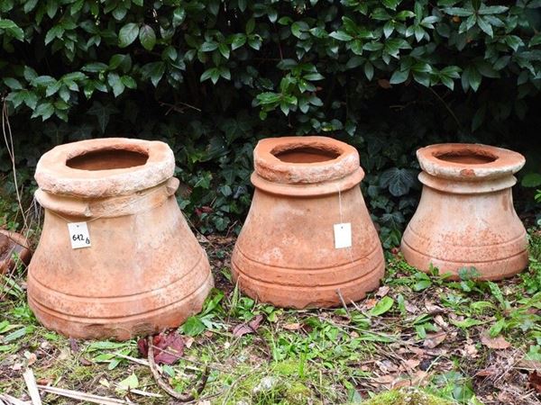 Three Terracotta Planter Vase Basis