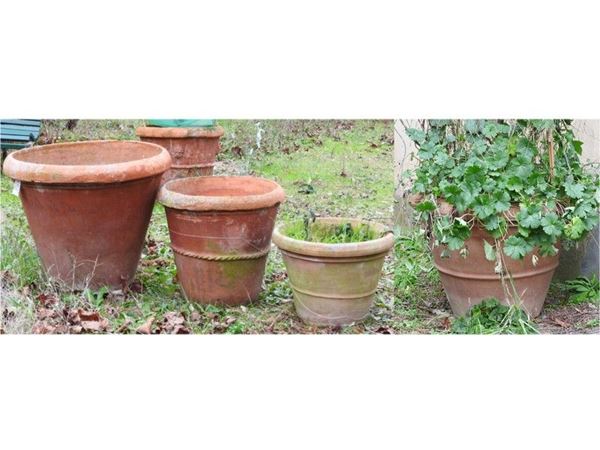 Four Tuscan Terracotta Planter Vases