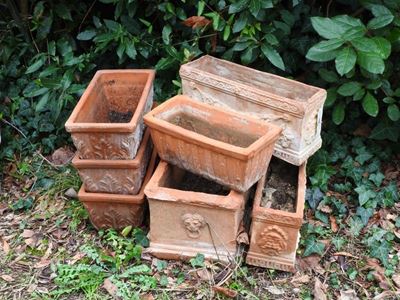 Lotto di Vasi a Cassetta in Terracotta