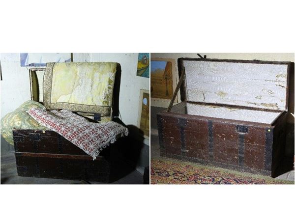Two Chests with Old Blankets