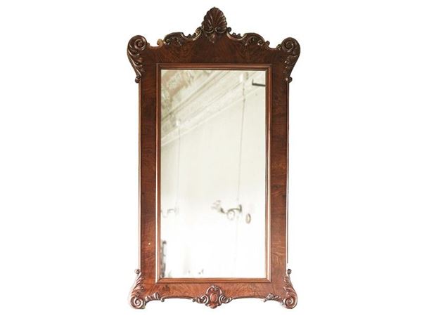Mahogany Veneered Mirror, mid 19th Century