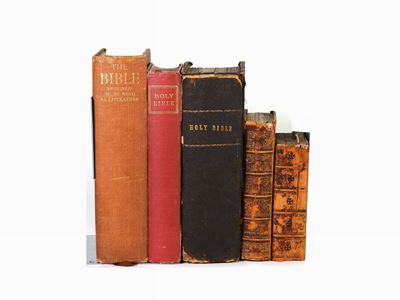 Cinque Bibbie D'epoca in Lingua Inglese