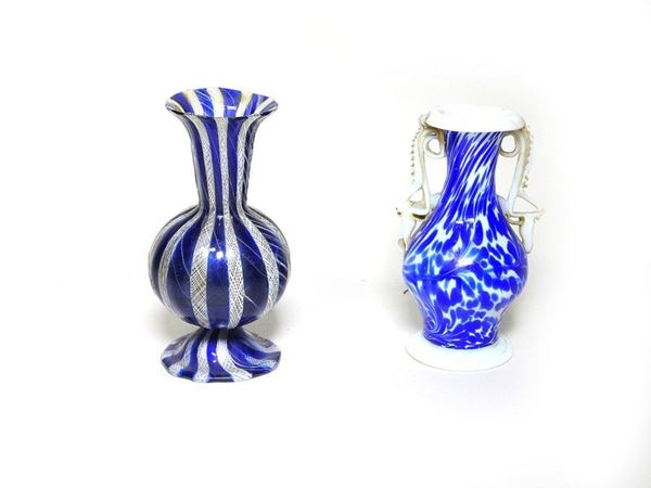 Two Small Blown Glass Vases, Venice, 19th Century