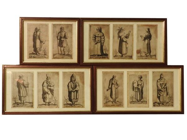 Spanish Clothes, 17th Century, a set of eleven engravings