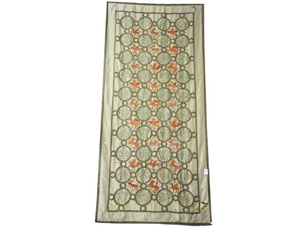 Embroidered Silk Drape, late 19th Century