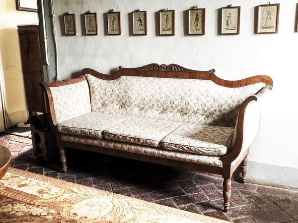 Walnut Sofa, first half of 19th Century