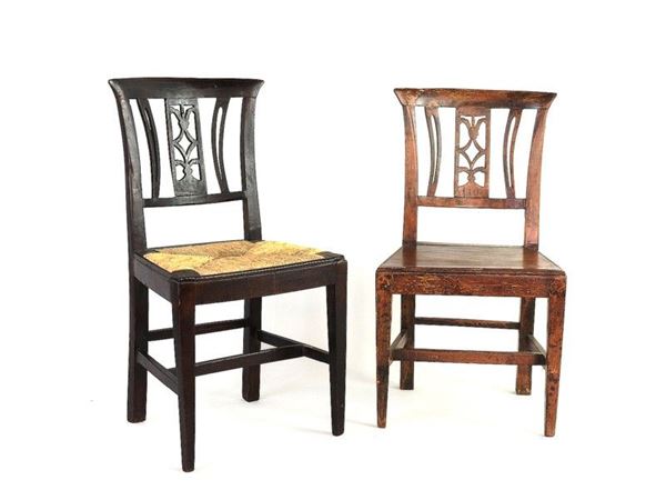 A Set of Six Walnut Chairs, 19th Century