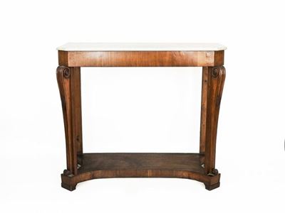 Console Impiallacciata in Noce
