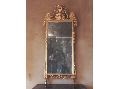 Specchiera in Legno Intagliato e Dorato