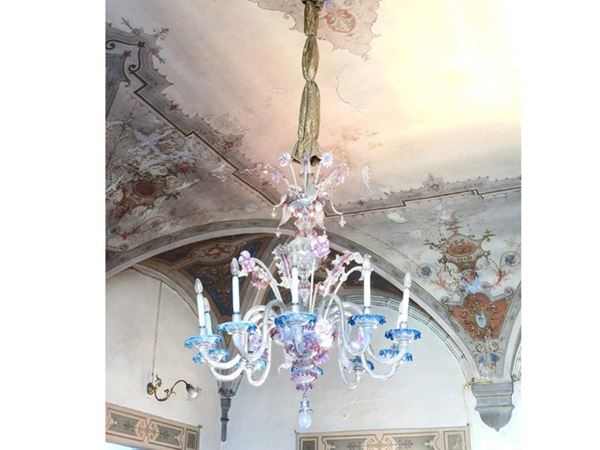 Blown Glass Chandelier, Murano, early 20th Century