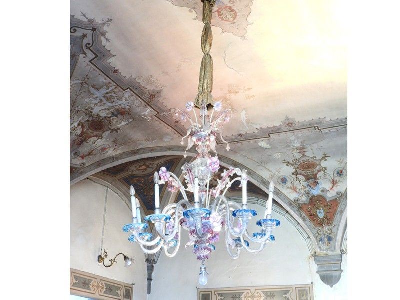Grande Lampadario in Vetro Soffiato