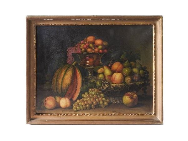 Still Life with Fruit, 19th Century, oil on canvas