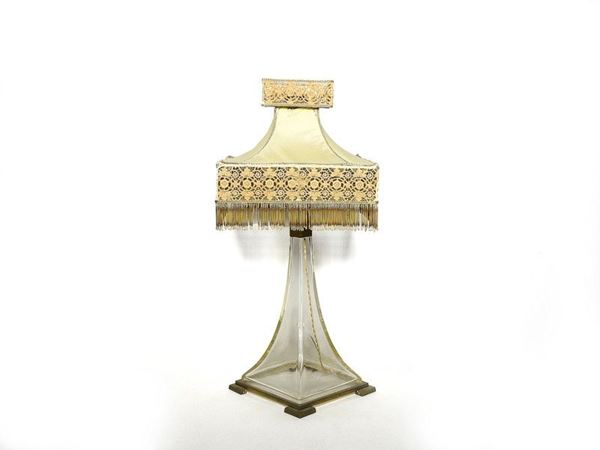 h cm 64 Glass Oil Lamp, Twenties