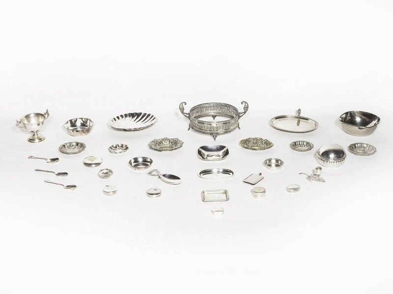 Lotto di Curiositã e Ninnoli in Argento e Metallo Argentato
