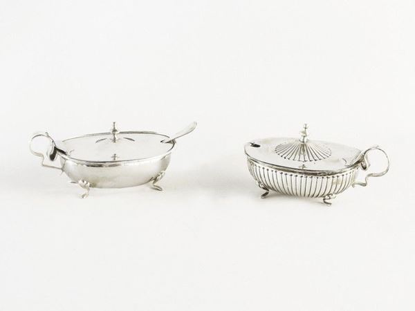 Two Silver Cheese Dishes