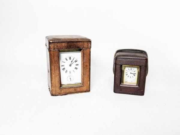 Two Brass Table Clocks, 19th Century