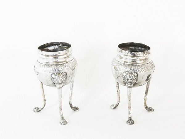 Pair of Silver Incense Burners, Naples, 19th Century