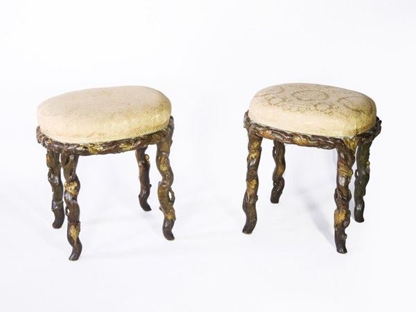 A Set of Eight Oval Stools, 18th Century