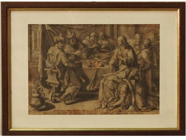 Christ in the House of Simon the Pharisee, engraving