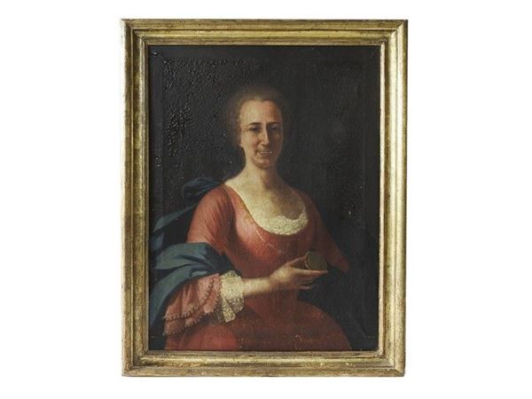 Circle of Giuseppe Bonito of second half of 18th Century, Portrait of a Noblewoman, oil on canvas