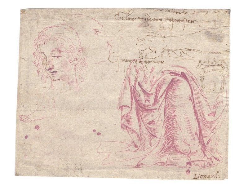 Studi di Teste, Braccio, Panneggio e di un Capitello